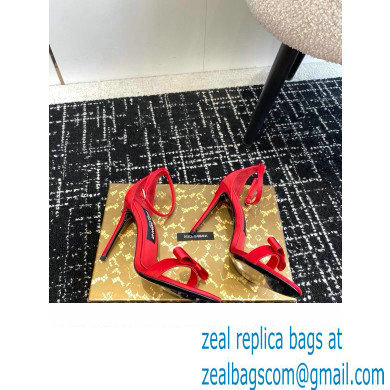 Dolce  &  Gabbana Heel 10cm Satin Sandals Red 2024